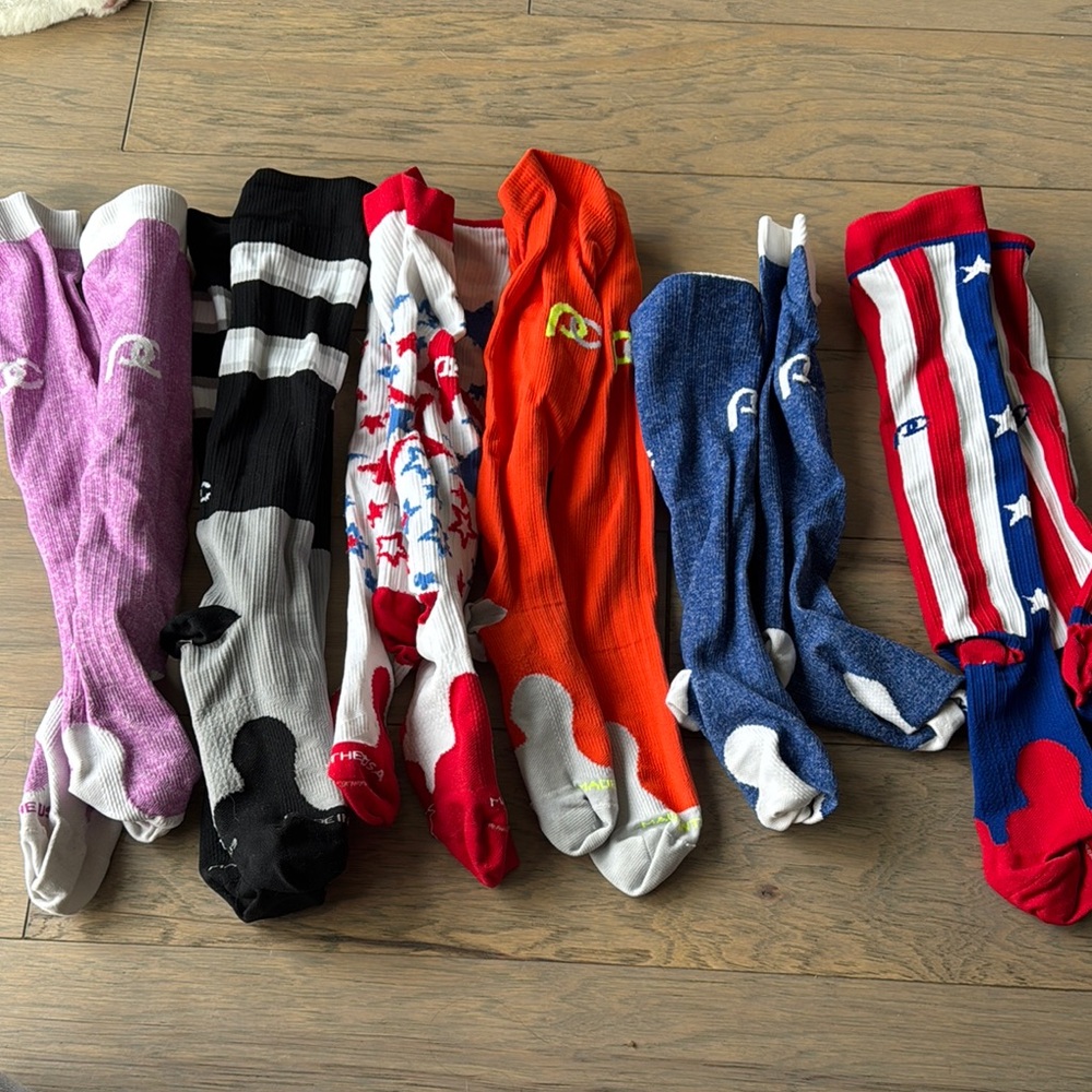 Purple and Black Athletic Socks Collection